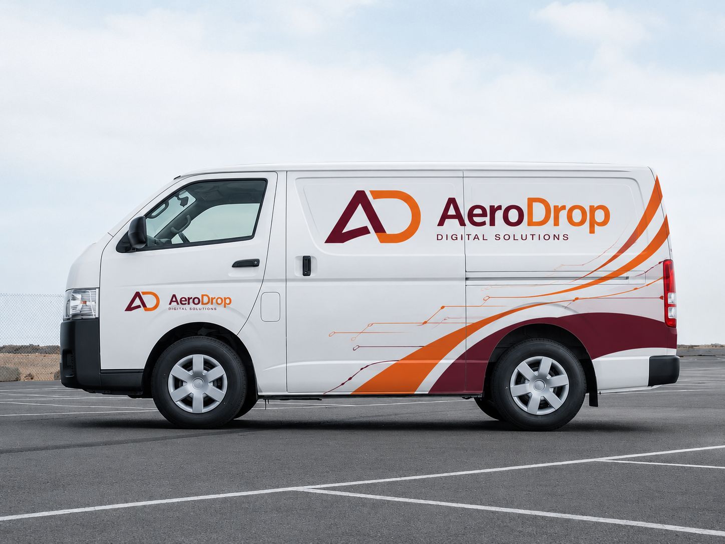 AeroDrop branded logistics vehicle